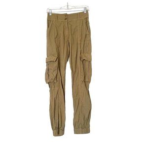 Callipygian Opening Ceremony Womens XS High Waisted Cargo Pants Khaki Cotton